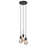 Nordlux Paco Luce Pendente Metallo 3-Faretti Nero | Adatto per 3x E27