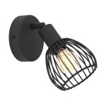 Eglo Luce Da Parete Sonni Acciaio Nero | IP20 - Adatto per 1x E14