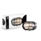D'Lite Luce Da Parete Ecco Nero Ovale | IP44 - Adatto per 1x E27