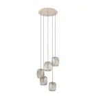 Eglo Luce Pendente Romazzina Acciaio Sabbioso | Adatto per 5x E27